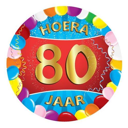 25x Vrolijk gekleurde viltjes 80 jaar - 80 jaar versiering, Hobby en Vrije tijd, Feestartikelen, Ophalen of Verzenden