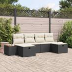 vidaXL Tuin Sofa Set met kussen 6 pcs Zwart 55 x 62 x 69 cm, Tuin en Terras, Tuinsets en Loungesets, Verzenden, Nieuw, Rotan