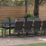 vidaXL Tuin Eetset 15 pcs Zwart Staal, Tuin en Terras, Tuinsets en Loungesets, Verzenden, Nieuw, Rvs