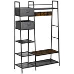 Kapstok In Industrieel Design, 8 Planken, 5 Jashaken, 1 Scho, Huis en Inrichting, Kasten | Boekenkasten, Nieuw, Verzenden