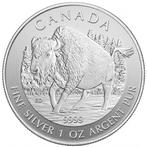 Canadian Wildlife - Wood Bison, Zilver, Losse munt, Verzenden, Noord-Amerika