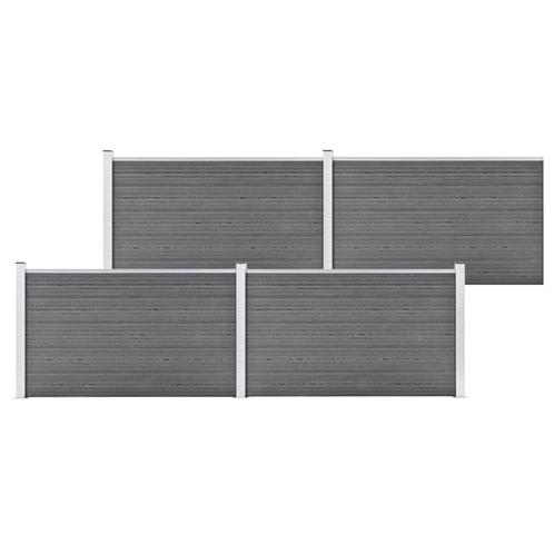 vidaXL Schutting 699x106 cm HKC grijs, Tuin en Terras, Schuttingen, Nieuw, Kunststof, 1 tot 2 meter, Verzenden