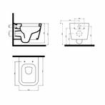 Wandcloset Idevit Halley Wit Met Bidet Keramiek Rimfree, Ophalen of Verzenden, Nieuw