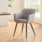 Eetkamerstoel Birmingham set van 4 fauteuils 81x57x53 cm gri, Huis en Inrichting, Stoelen, Verzenden, Nieuw