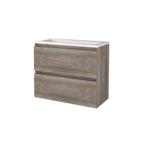 Badmeubelset BWS Salt 80x39cm Greeploos 2 Lades Met Wastafel, Ophalen of Verzenden, Nieuw, Chroom, Bad