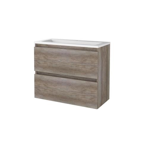Badmeubelset BWS Salt 80x39cm Greeploos 2 Lades Met Wastafel, Doe-het-zelf en Verbouw, Sanitair, Bad, Nieuw, Chroom, Ophalen of Verzenden