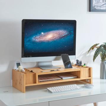 [en.casa] Monitorstandaard Hartola verhoger 65x28x15 cm bamb beschikbaar voor biedingen