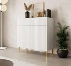 Meubella | Dressoir mat wit 100x45x102 cm gouden pootjes, Huis en Inrichting, Kasten | Dressoirs, Verzenden, Nieuw, 50 tot 100 cm