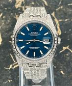Rolex Datejust 41 - Blue Dial -126300 - Iced Out - Diamonds, Staal, Polshorloge, Nieuw, Rolex