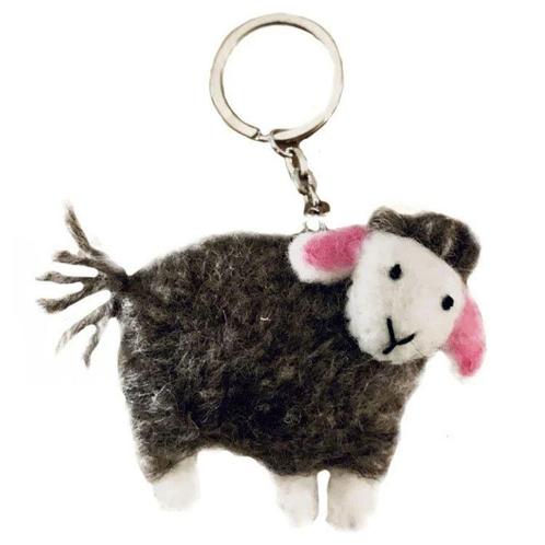 Vilten sleutelhanger schaap bruin - 7x8cm NIEUW, Verzamelen, Sleutelhangers, Nieuw, Ophalen of Verzenden