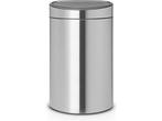 Brabantia Touch Bin - Prullenbak - 40 liter - Matt Steel, Verzenden, Zo goed als nieuw