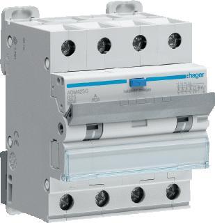 Hager ADM425G aardlekautomaat B25A 30mA 4P, Doe-het-zelf en Verbouw, Elektra en Kabels, Nieuw, Verzenden
