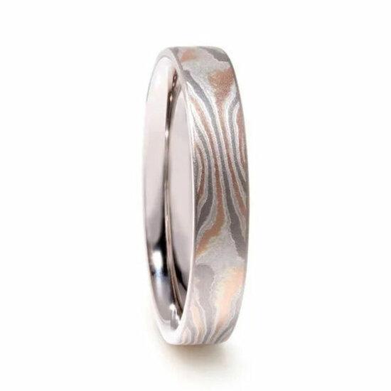 Trouwring Mokume Gane van Jaume Labro uitvoering Aniq, Sieraden, Tassen en Uiterlijk, Ringen, Verzenden