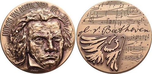 Bronze-medaille o Jahr 1977 Musik Beethoven, Ludwig van 1..., Postzegels en Munten, Penningen en Medailles, Verzenden
