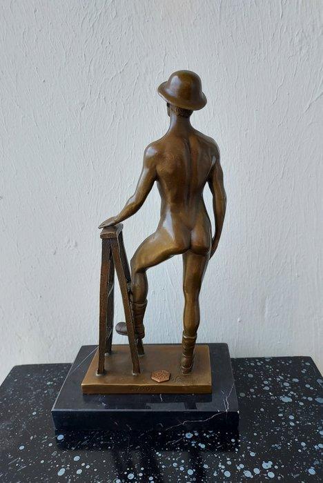 Beeld, Mannelijk naakt -J Patoue - 26 cm - Brons, Marmer, Antiek en Kunst, Curiosa en Brocante