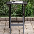 vidaXL Bijzettafel inklapbaar massief populierenhout zwart, Tuin en Terras, Verzenden, Nieuw