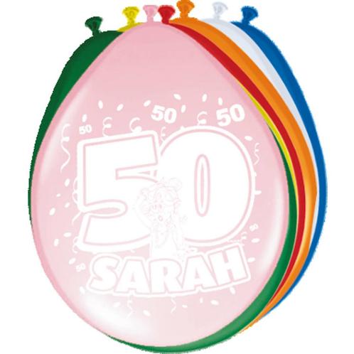 50 Jaar Ballonnen Sarah 30cm 8st, Hobby en Vrije tijd, Feestartikelen, Nieuw, Verzenden