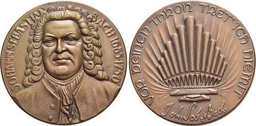 Bronze-medaille Musik Bach, Johann Sebastion 1685-1750, d..., Postzegels en Munten, Penningen en Medailles, Verzenden