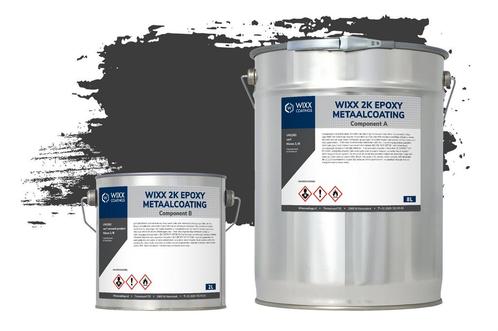Wixx 2K Epoxy Metaalcoating RAL 9005 | Gitzwart 5L, Doe-het-zelf en Verbouw, Verf, Beits en Lak, Verf, Zwart, Nieuw, Minder dan 5 liter