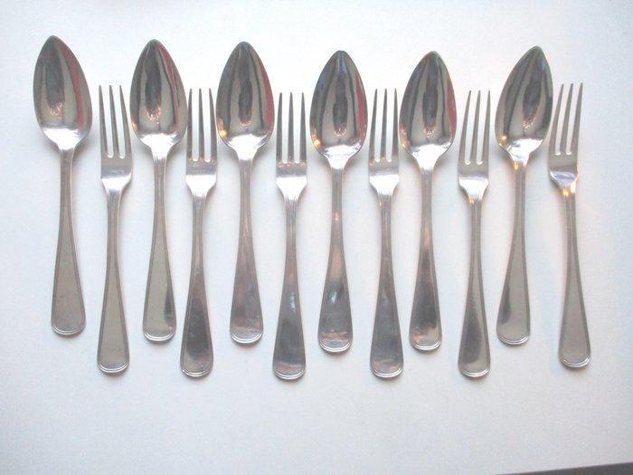 6 Zilveren dessertcouverts uit Groningen - Jan Diephuis, Antiek en Kunst, Antiek | Goud en Zilver