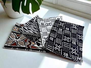 4 Fat quarters - Zwart Wit mix Quiltstoffen / Patchwork stof beschikbaar voor biedingen