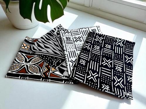 4 Fat quarters - Zwart Wit mix Quiltstoffen / Patchwork stof, Hobby en Vrije tijd, Stoffen en Lappen, Nieuw, Ophalen of Verzenden