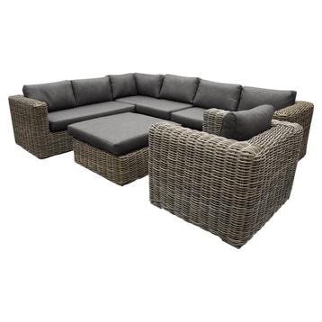 Cervo hoek loungeset 6-delig grijs wicker beschikbaar voor biedingen