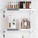 vidaXL Plankdragers 4 st 15x2,5x11,5 cm roestvrijstaal, Verzenden, Nieuw