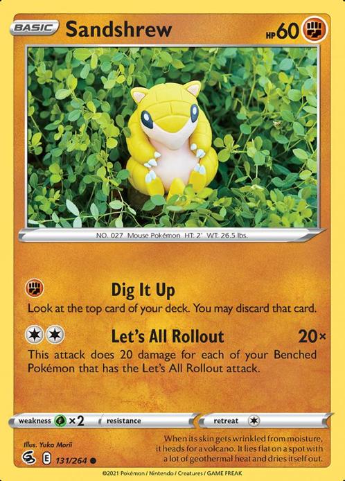 Sandshrew 131/264 (Fusion Strike), Hobby en Vrije tijd, Verzamelkaartspellen | Pokémon, Losse kaart, Nieuw, Foil, Ophalen of Verzenden