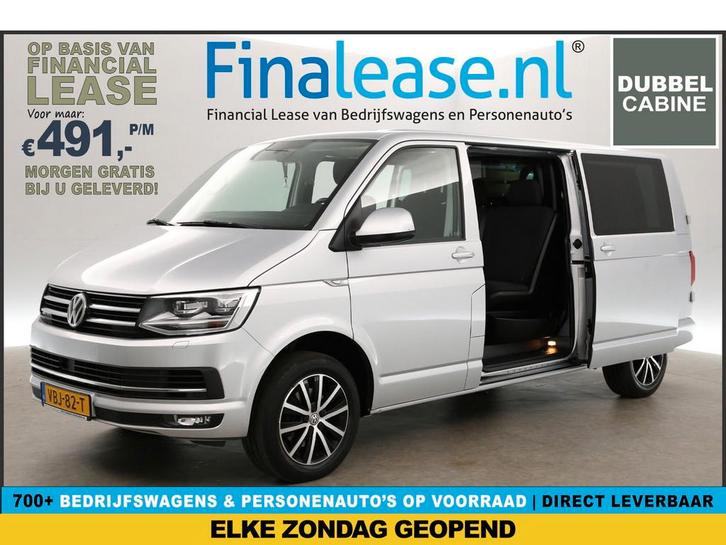 Volkswagen Transporter 2.0 TDI 150PK L2H1 DC Automaat Airco, Auto's, Bestelauto's, Lease, Automaat, Diesel, Volkswagen, Zilver of Grijs