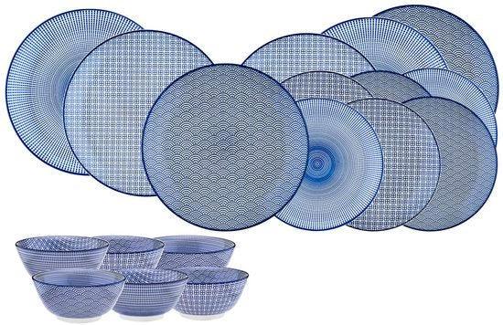 2dekans | Service Les essentiels - 18 stuks - Donker blauw, Huis en Inrichting, Keuken | Servies, Zo goed als nieuw, Ophalen of Verzenden