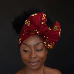 Afrikaanse hoofddoek / headwrap - Rode flowers, Kleding | Dames, Nieuw, Ophalen of Verzenden