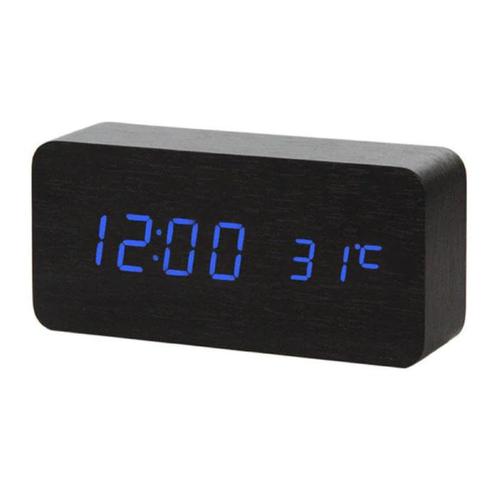 Houten Digitale LED Klok - Wekker Alarm  Snooze Temperatuur, Witgoed en Apparatuur, Wekkers, Nieuw, Verzenden