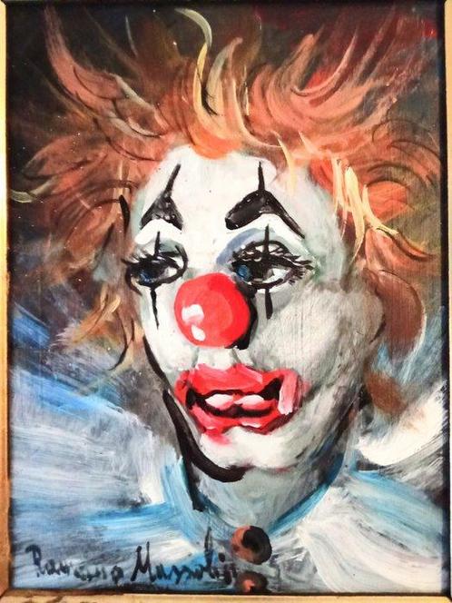 Romano Mussolini (1927-2006) - Clown triste, Antiek en Kunst, Kunst | Schilderijen | Klassiek