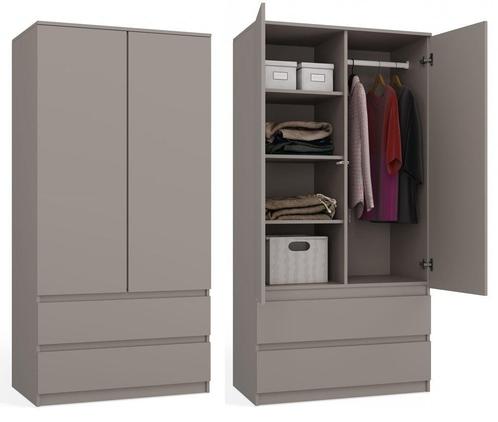 Kledingkast klei 90 cm met legplanken en roedestang  - Klei, Huis en Inrichting, Kasten | Kledingkasten, 50 tot 75 cm, Nieuw, Overige houtsoorten