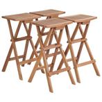 Barkrukken Teak Inklapbaar - OP=OP - Terras Upgrade!, Huis en Inrichting, 60 tot 90 cm, Nieuw, Ophalen of Verzenden, 4 krukken