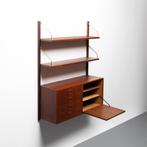 Vintage Deense wandkast in teakhout, Gebruikt, 100 tot 150 cm, Teakhout, Minder dan 150 cm