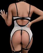 Sexy Lingerieset - Kwaliteit - Kinky Clubwear - Gratis Body, Kleding | Dames, Ondergoed en Lingerie, Verzenden, Wit, Setje