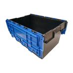 Distributiebak, 710x460x360 mm, PP, Zwart met blauwe deksel,, Ophalen of Verzenden