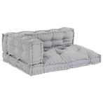 vidaXL Pallet Sofa Kussen 3 pcs Grijs Stof, Huis en Inrichting, Verzenden, Nieuw, Grijs