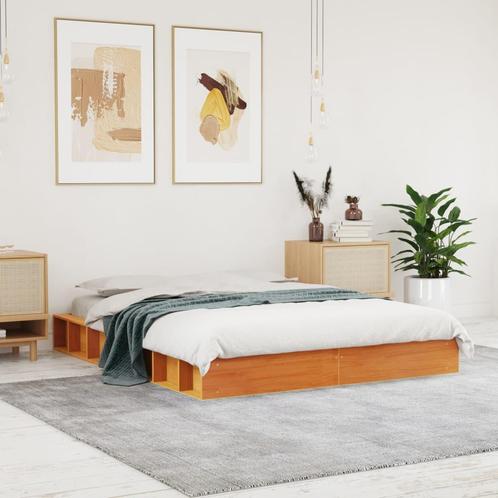 vidaXL Bedframe zonder matras massief grenenhout wasbruin, Huis en Inrichting, Slaapkamer | Bedden, 120 cm, 200 cm, Bruin, Twijfelaar