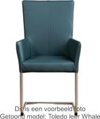 Set van 6 Taupe leren industriële eetkamerstoelen - poot ron, Nieuw, Vijf, Zes of meer stoelen, Modern, Leer