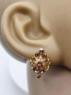 Oorbellen - 18 karaat Geel goud - 0.02ct. tw. Robijn, Nieuw