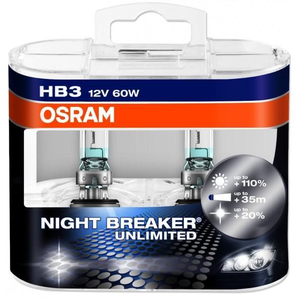Osram HB3 Night Breaker UNLIMITED 12V 60W Set, Auto diversen, Onderhoudsmiddelen, Ophalen of Verzenden