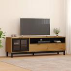 vidaXL TV-meubel met glazen deur FLAM 158x40x50 cm massief, Nieuw, Verzenden