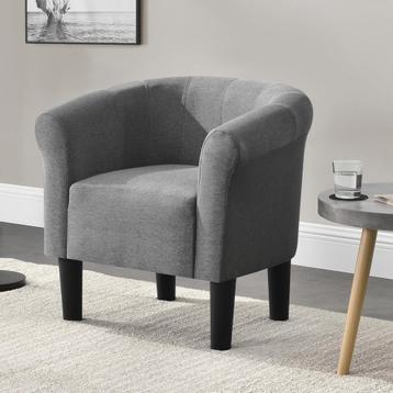 Kuipstoel Ariel schelpen fauteuil stof 70x70x58 cm grijs beschikbaar voor biedingen