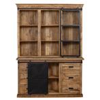 Buffetkast Mangohout Milan 160 Recht, Huis en Inrichting, Kasten | Buffetkasten, 150 tot 200 cm, Nieuw, Industriële meubels, 25 tot 50 cm
