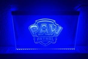 Paw patrol pawpatrol neon bord lamp LED verlichting *BLAUW*, Huis en Inrichting, Lampen | Overige, Nieuw, Verzenden