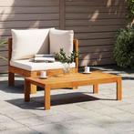 vidaXL 2-delige Loungeset met kussens massief acaciahout, Verzenden, Nieuw, Hardhout, Loungeset