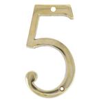 Huisnummer 5 Messing Ongelakt 100 mm, Huis en Inrichting, Woonaccessoires | Overige, Ophalen of Verzenden, Nieuw